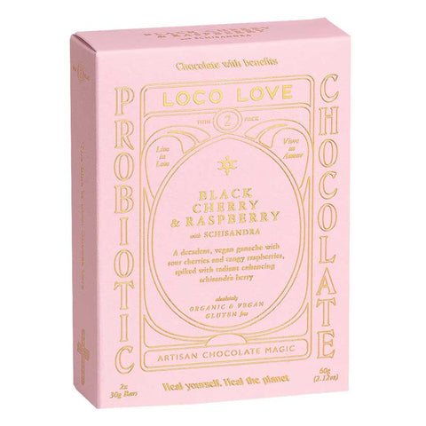 Loco Love Black Cherry and Raspberry Ganache Chocolate Twin Pack