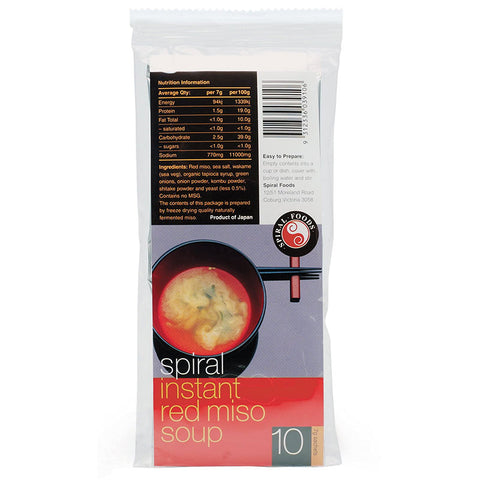 Spiral Foods Instant Red Miso Soup 10 x 7g