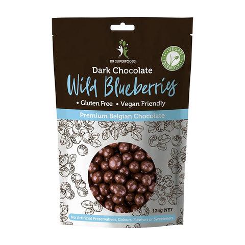 Dr Superfoods Wild Blueberries Dark Chocolate 125g