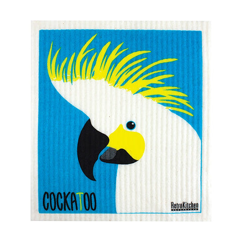 RetroKitchen Dish Cloth - Cockatoo 1 cloth
