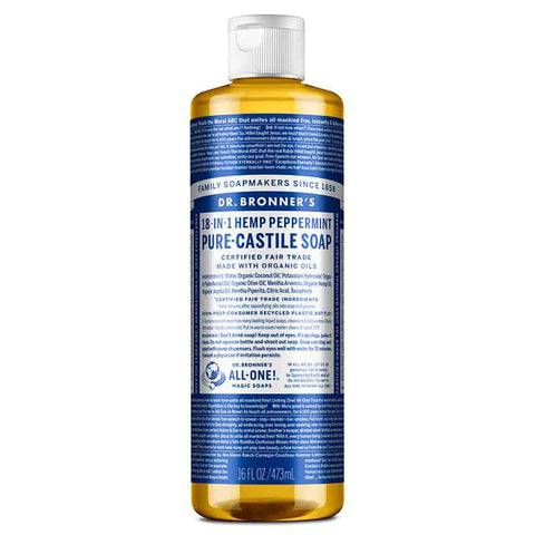 Dr Bronner's Pure Castile Liquid Soap Peppermint 473ml