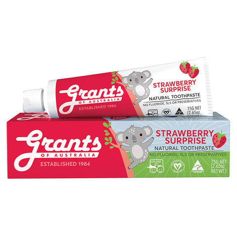 Grants Toothpaste Strawberry Surprise Fluoride Free 75g